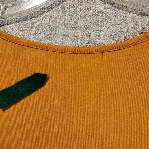 Women's Mustard Asymmetrical Sleeveless Tunic Length Tank Top CK MEASUREMENTS - Picture 6 of 6